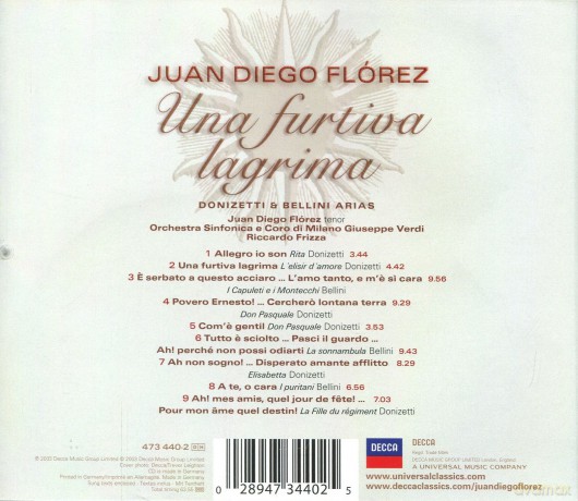Diego Juan Florez: Una Furtiva Lagrima [CD]