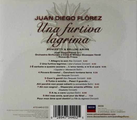 Diego Juan Florez: Una Furtiva Lagrima [CD]