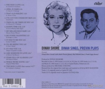 Dinah Shore: Dinah Sings, Previn Plays [CD]