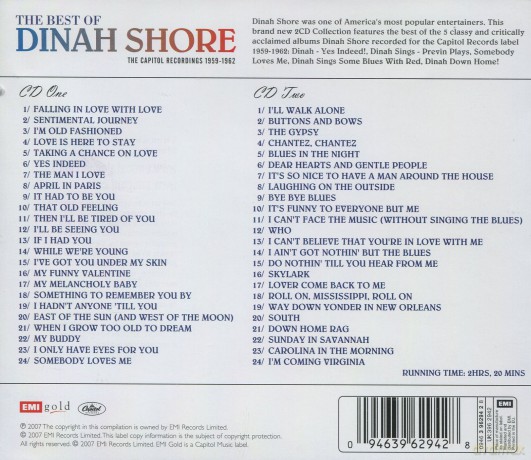 Dinah Shore: The Best Of Capitol Recordings 1959-1962 [2CD]