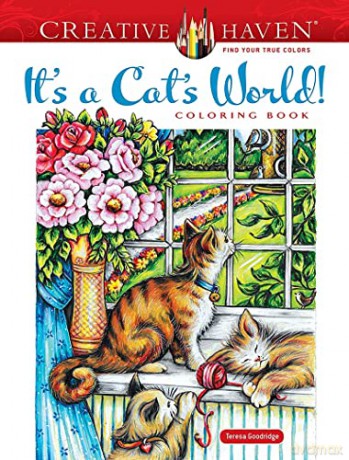 Creative Haven It's a Cat's World! Coloring Book - Goodridge Teresa [KSIĄŻKA]