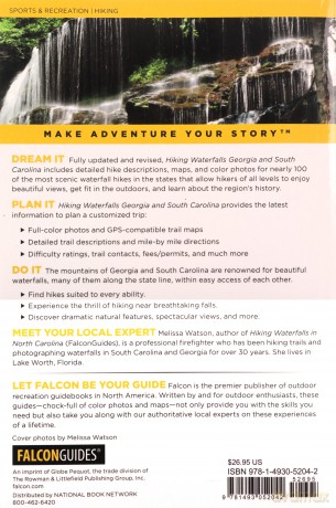 Hiking Waterfalls Georgia and South Carolina: A Guide to the States' Best Waterfall Hikes, Second Edition - Melissa Watson [KSIĄŻKA]