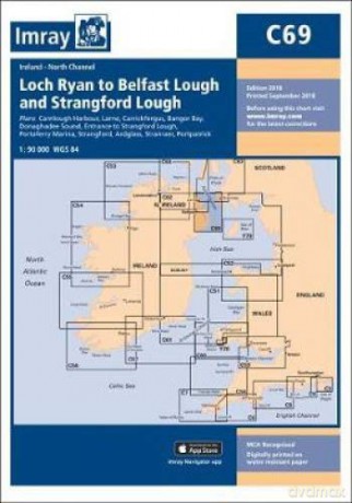 Imray Chart C69: Loch Ryan to Belfast Lough and Strangford Lough - Imray Imray [KSIĄŻKA]