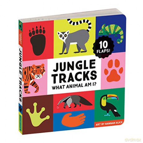 Jungle Tracks Lift-the-Flap Board Book: What Animal Am I - Mudpuppy [KSIĄŻKA]