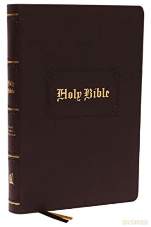 KJV, Large Print Center-Column Reference Bible, Leathersoft, Brown, Red Letter, Comfort Print: Holy Bible, King James Version - Bibles - Thomas Nelson [KSIĄŻKA]