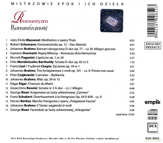 Romantyzm i Romantyczność (MISTRZOWIE EPOKI I ICH DZIEŁA) (DUX) [CD]