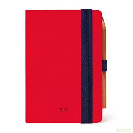 Legami - Diary 12 Months, bigiornaliera, mini, 2022/2023, 6.5x10 cm, in certified paper, Hardcover, Red Variant, 80 g/m2 Ivory Paper, Bookmark, 256 Pages, Elastic Closure [KSIĄŻKA]