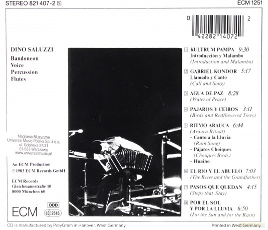 Dino Saluzzi: Kultrum [CD]
