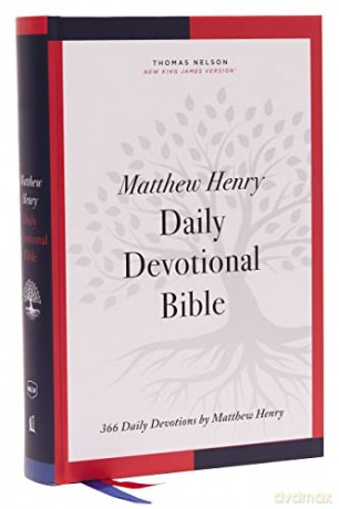 NKJV, Matthew Henry Daily Devotional Bible, Hardcover, Red Letter, Thumb Indexed, Comfort Print: 366 Daily Devotions by Matthew Henry - Bibles - Thomas Nelson [KSIĄŻKA]