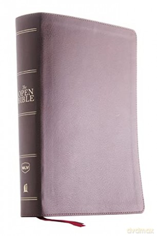 NKJV, Open Bible, Leathersoft, Brown, Indexed, Red Letter Edition, Comfort Print: Complete Reference System - Thomas Nelson [KSIĄŻKA]