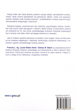 Rozwój psychiczny dziecka od 0 do 10 lat (Wyd. 9, 2012)  - Ilg Frances L., Bates Ames Louise, Baker Sidney [KSIĄŻKA]