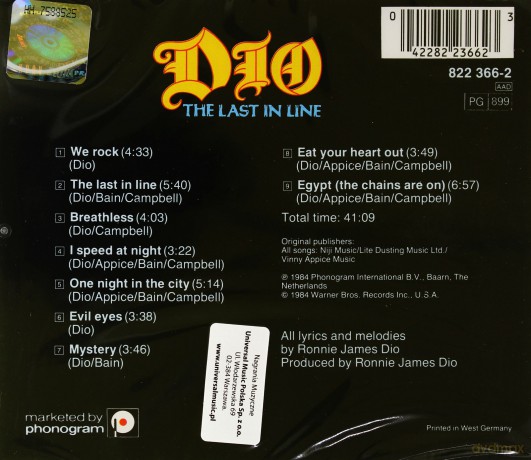 Dio: The Last In Line [CD]