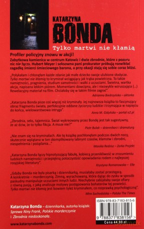 Tylko martwi nie kłamią  - Bonda Katarzyna [KSIĄŻKA]