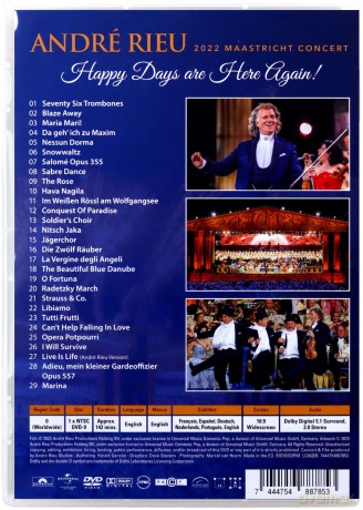 Andre Rieu: Happy Days Are Here Again [DVD]
