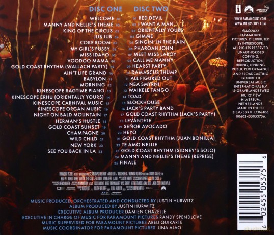 Babylon soundtrack (Babilon) (Justin Hurwitz) [2CD]