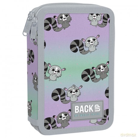 Piórnik 2-komorowy z wyposażeniem BACKUP 5 model DW03 lemury