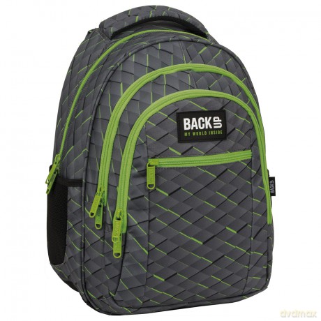 Plecak 3-komorowy BACKUP 5 model O53 pikselowe kwadraciki