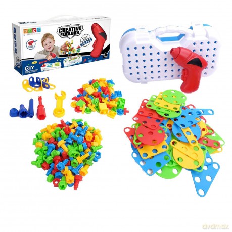 Zestaw kreatywny z wiertarką, 242 el.