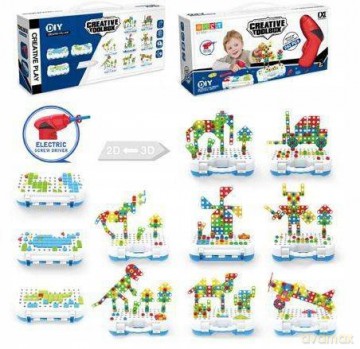 Zestaw kreatywny z wiertarką, 242 el.