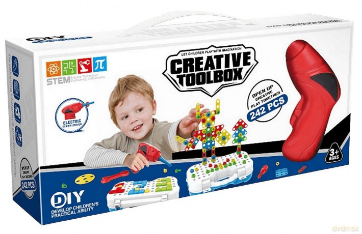 Zestaw kreatywny z wiertarką, 242 el.