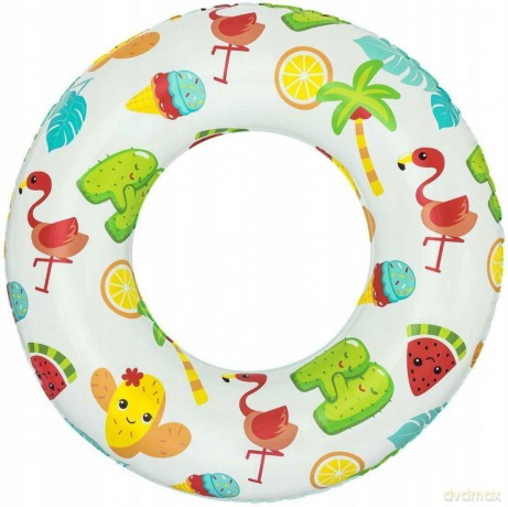 Koło do pływania 61cm mix 2 wzory: Owoce, Flamingi