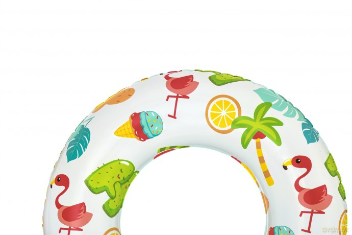 Koło do pływania 61cm mix 2 wzory: Owoce, Flamingi