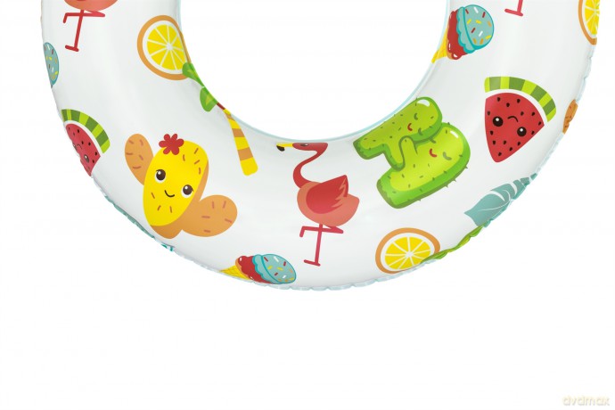 Koło do pływania 61cm mix 2 wzory: Owoce, Flamingi