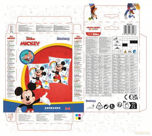 Rękawki do nauki pływania Disney Mickey i Przyjaciele 23 x 15 cm