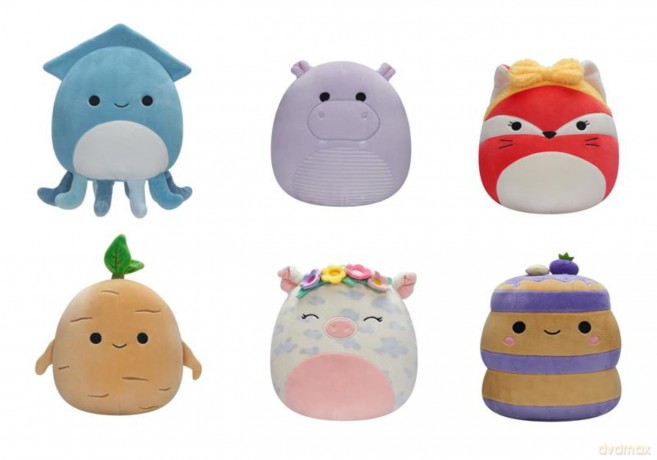 Squishmallows Fioletowy hipopotam Hanna, Plusz, 19 cm