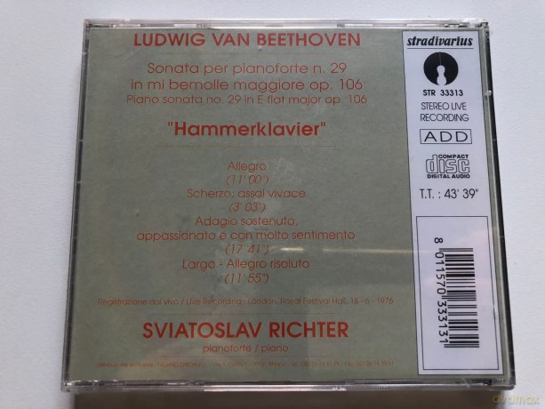 Richter Sviatoslav: Beethoven: Piano Sonata No.29, Hammerklavier [CD]