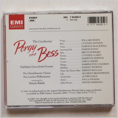 Simon Rattle: Gershwin: Porgy and Bess [CD]