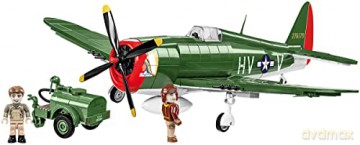 COBI 5736 Historical Collection WWII Samolot myśliwski P-47 Thunderbolt + przyczepa z cysterną Executive Edition 567 klocków [KLOCKI]