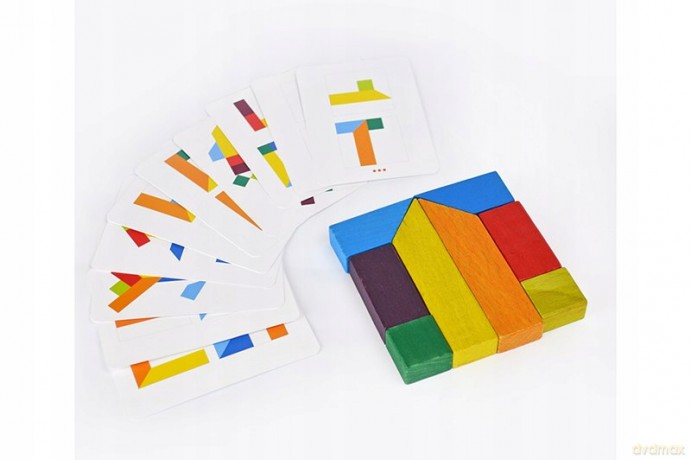 Klocki drewniane Tangram 8el 900446