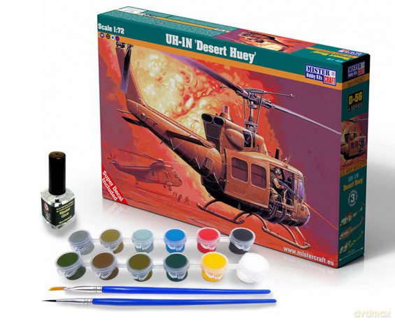 Model helikoptera do sklejania Starter SET SD-56 UH-1N Desert Hueyy 1:72