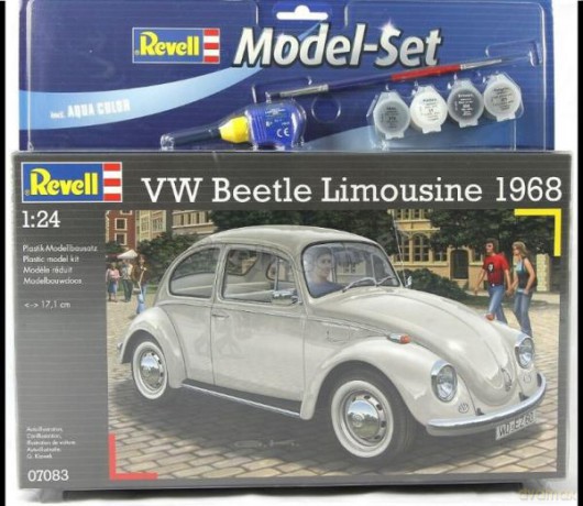 Model samochodu do sklejania 1:24 67083 VW Beetle Limousine 68 + 4 farbki, pędzelek, klej