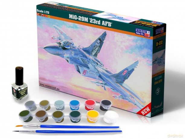 Model samolotu do sklejania start set SD-22 MIG-29M 23rd AFB 1:72