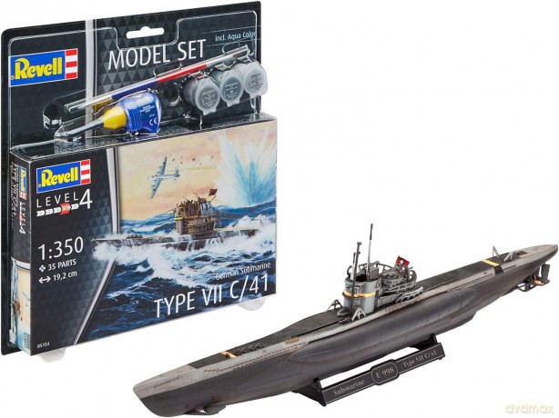 Model statku do sklejania 1:350 65154 German Submarine Type VII C/41