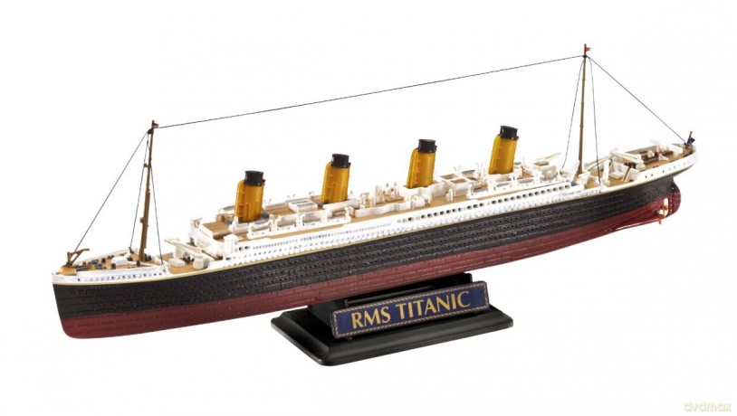 Model statku do sklejania 1:700 1:1200 05727 RMS TITANIC Zestaw 2szt. + 6 farbek, pędzelek, klej