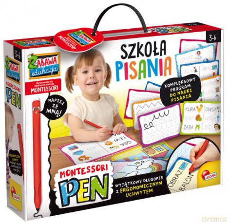 Montessori Szkoła pisania z 18 tabliczkami i długopisem PL97081 LISCIANI [GRA]