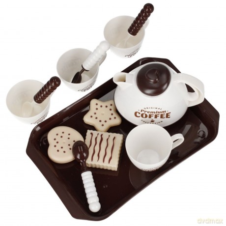 Zestaw kuchenny: taca, dzbanek, 4x filiżanka, 4x łyżeczka, 3x ciastko 511426