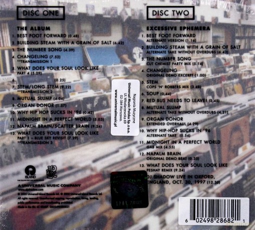 Dj Shadow: Entroducing... Deluxe Edition (digipack) [2CD]