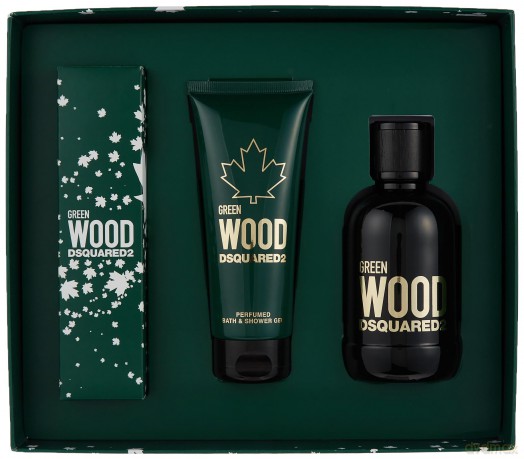DsquaredÂ˛ Green Wood - Woda Toaletowa 100 ml + shower gel 100 ml + keychain