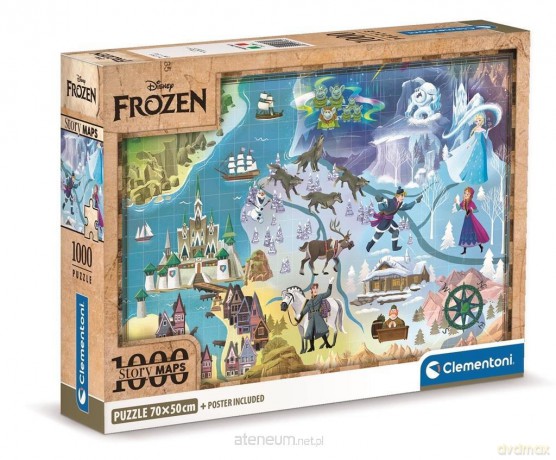 CLEMENTONI 1000 el. Compact Disney Maps Frozen [PUZZLE]