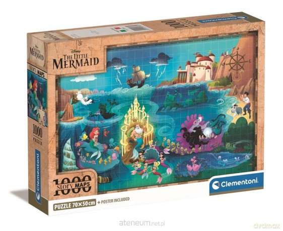 CLEMENTONI 1000 el. Compact Disney Maps Little Mermaid [PUZZLE]
