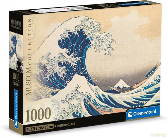 CLEMENTONI 1000 el. Compact Museum Hokusai: La Grande Onda [PUZZLE]
