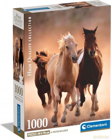 CLEMENTONI 1000 el. Compact Running Horses [PUZZLE]