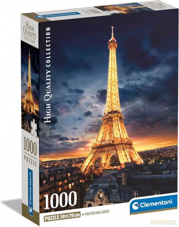 CLEMENTONI 1000 el. Compact Wieża Eiffla [PUZZLE]
