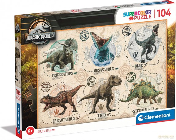 CLEMENTONI 104 el. Super Kolor Jurassic World [PUZZLE]
