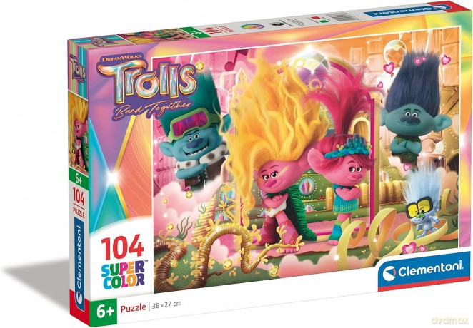 CLEMENTONI 104 el. Super Kolor Trolls 3 [PUZZLE]