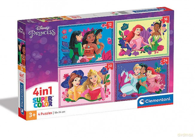 CLEMENTONI 4w1 Super Kolor Disney Princess [PUZZLE]